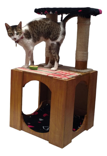 Árbol Para Gatos Con Cama, 3 Niveles Y 3 Rascadores