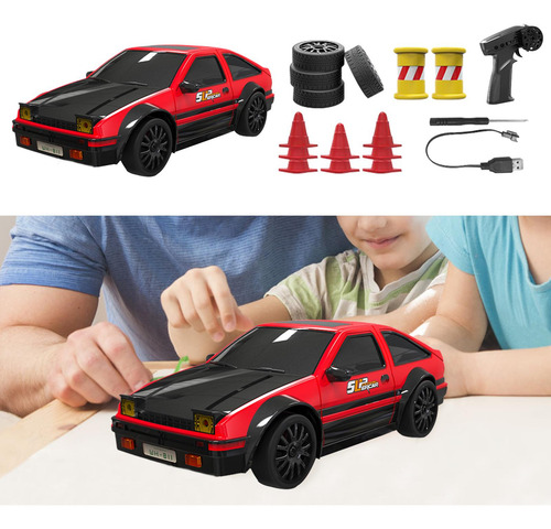 Modelo De Coche De Derrape A Escala 1/24, Negro Rojo