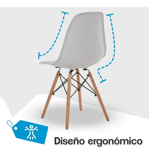 Imagen 4 de 6 de Kit De 4 Sillas Tipo Eames Colores Minimalistas Stay Elit