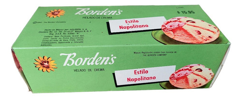 Caja Antigua De Helados Bordens, De Helados Holanda De 1952
