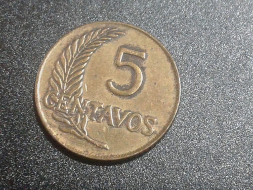 Moneda 5 Centavos República Peruana 1955 Original