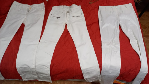 Pantalones Importados Blancos  37 De Cintura..son 3