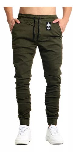 Calça Jeans Jogger com Elástico e Cordão verde Militar - Geração