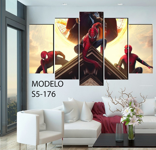 Cuadro 5 Piezas No Way Home Spiderman Multi Univers Textura 