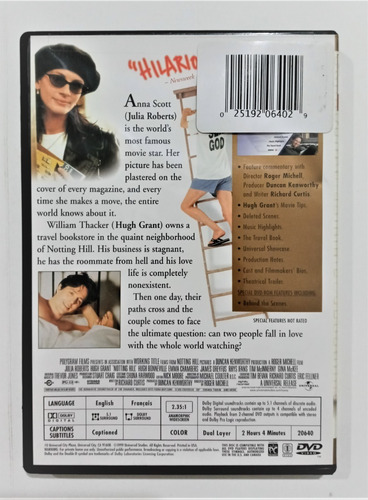 Notting Hill Julia Roberts Hugh Grant Dvd (Usado)