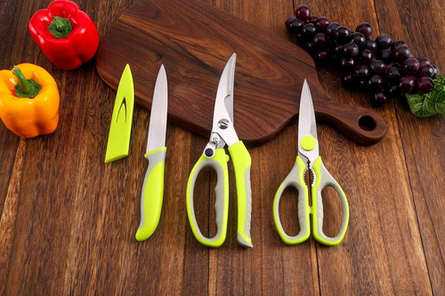 , Juego De 3 Tijeras De Cocina Con Resorte, Tijeras De Pollo