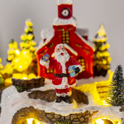 Villas Navideñas Led Con Decoración De Resina Brightness Mus