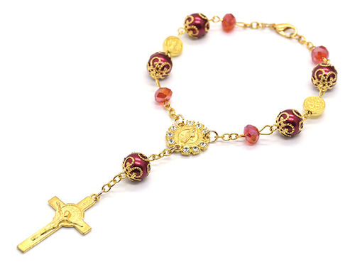 Navidad (r) Pulsera Con Forma De Rosario Con Cuentas