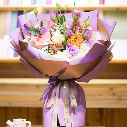 Papel Para Ramos Florales Coreano Color Sólido Bouquet 20pzs