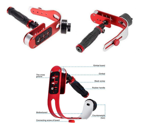Imagen 3 de 10 de Steadycam Estabilizador Camara Reflex Stedy Gopro Celular