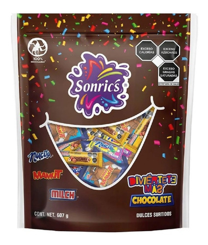 Dulce Piñatero Diviértete Más Chocolate Surtido Sonrics 607g