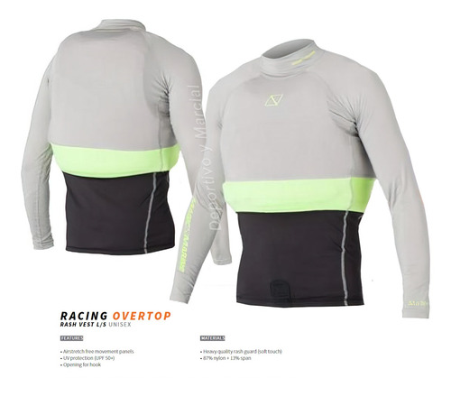 Imagen 2 de 6 de Remera Manga Larga Lycra Magic Marine Racing Overtop V50+