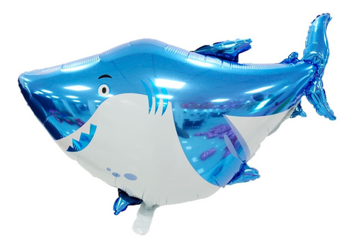 Globo Metalizado Forma Tiburon Shark Grande Helio Tiburoncin