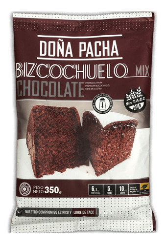 Premezcla Bizcochuelo De Chocolate Sin Tacc Doña Pacha 350gr