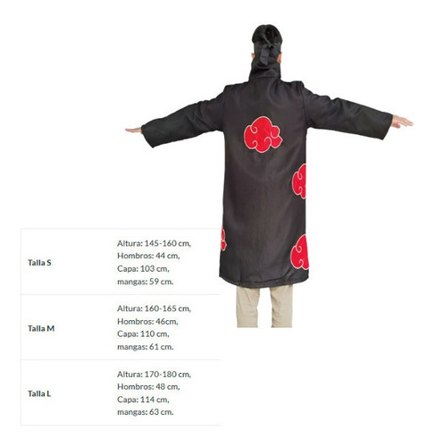 Imagen 3 de 5 de Capa Akatsuki Cosplay Naruto Shippuden