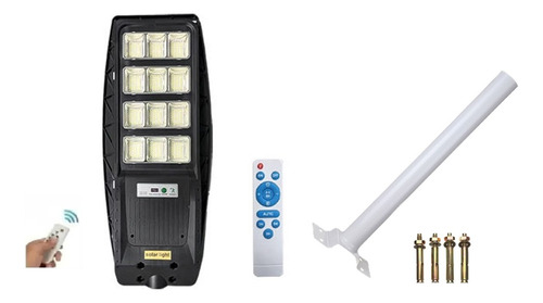 Foco Led Solar Exterior 6000k Luminaria 2000lm + Soporte