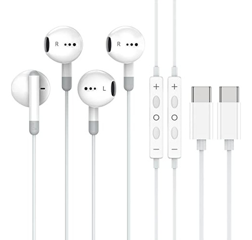 iPhone 15 Usb C Earbuds, 2 Pack Tipo C Ear B0c1c7t6p2_210124