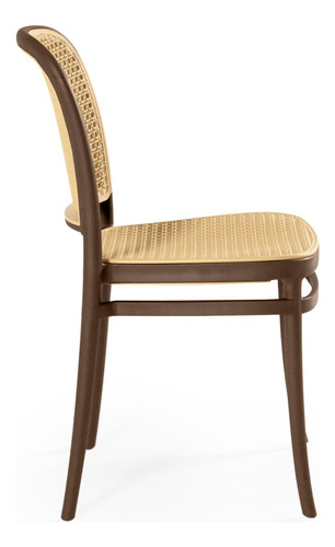 Mesa De Jantar Eiffel Preta 120x80cm Com 4 Cadeiras Roma Cor Marrom