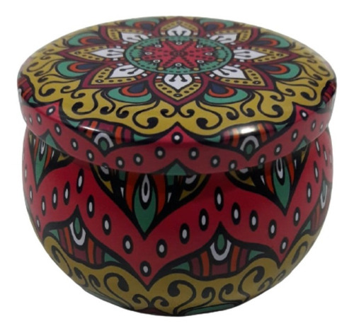 Imagen 2 de 10 de Tabaquera Mandala Tribales Lata Metal Porta Kit Guarda Todo