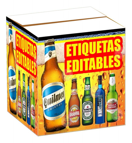 Kit Imprimible Etiquetas Bebidas Editables Vino Cerveza