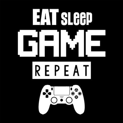 Adesivo De Parede 95x115cm - Eat Sleep Game Repeat Games