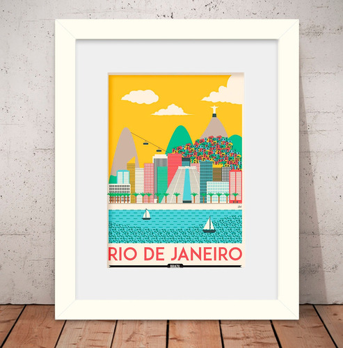 Quadro Rio De Janeiro 56x46cm Vidro + Paspatur W2795