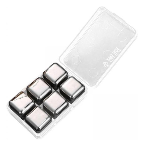 3 Cubos De Hielo De Acero Inoxidable Para Enfriar 6 Plata