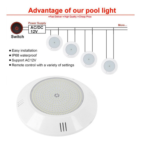 Lámpara De Piscina Ac12v 468led Ip68 Impermeable 35w Blanco
