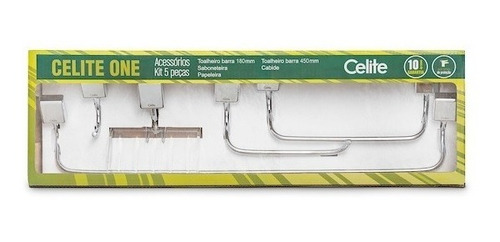 Conjunto Kit Acessorios 5 Pc Cromado Celite One B8000ckcro Cor Prateado