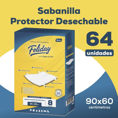 Sabanilla Feliday Capture Gel Plus Absorción Superior 64 Un