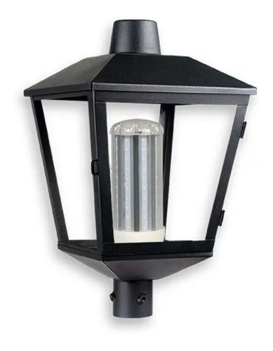 Farola De Columna Pilar Para Exterior Jardin Apto Led Negro