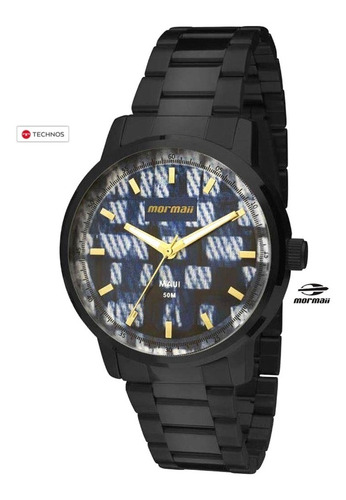 Relógio Mormaii Feminino Maui Mo2036hv/4a Aço Azul C/ Preto