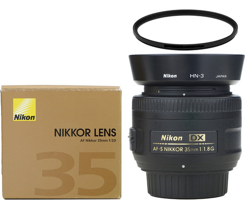 Objetiva Nikon 35mm 1.8 Afs + Parasol + Filtro Novinha !! Nikon Preto (Usado)