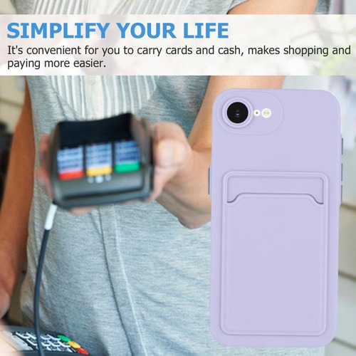 Capa Tpu Para iPhone 16e Com Slot Para Cartão