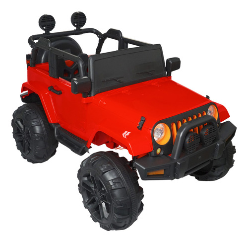 Mini Jipe Elétrico Infantil 12v Controle Som Carro Vermelho