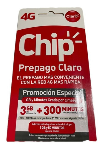 Chips Claro 3g + 300 Min ( Pack De 150)