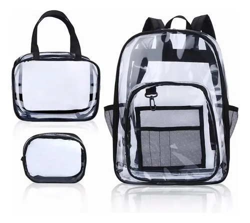 Mochila Transparente de Plástico Resistente para Mujer Bolsa Escolar de  Viaje