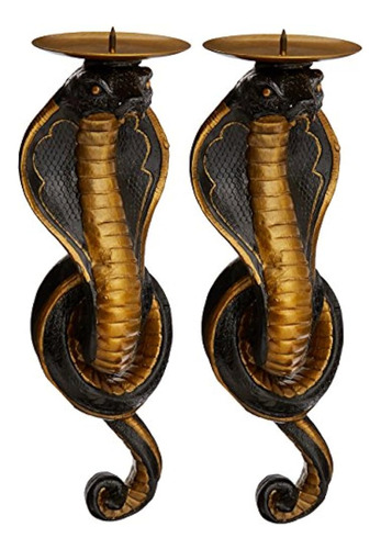 Diseño Toscano Renenutet Egipcio Cobra Diosa Candelabro De P