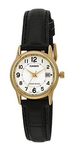 Reloj De Cuarzo De Cuero Negro Ltpv002gl-7b Para Mujer Casio