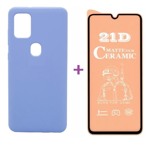 Forro Silicone Case Para Motorola G30 + Vidrio Ceramico