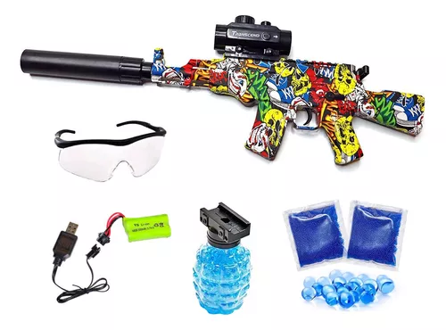 Arminha Bolinha Gel Automática Arma Brinquedo Rifle Elétrico