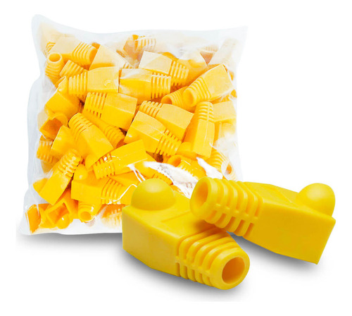 Capa Proteção Conector Amarelo Rj45 Kit Com 100 Peças