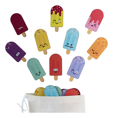 Memotest Juego De Memoria Heladitos Madera+ Packaging