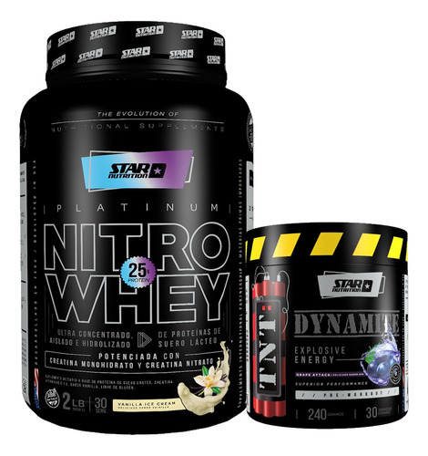 Star Nutrition Nitro Whey X2lb + Dynamite Pre Entreno X240gr