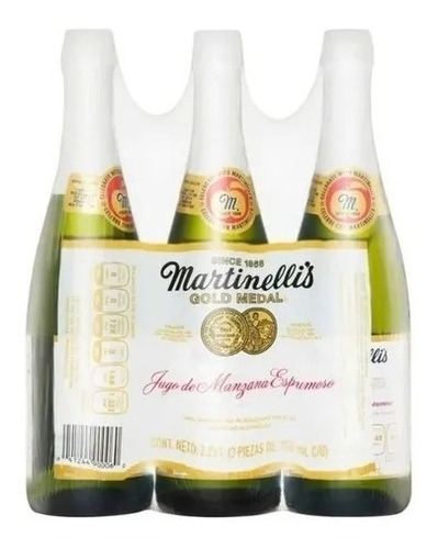 Jugo De Manzana Espumoso Martinelli's 3 Botellas De 750 Ml