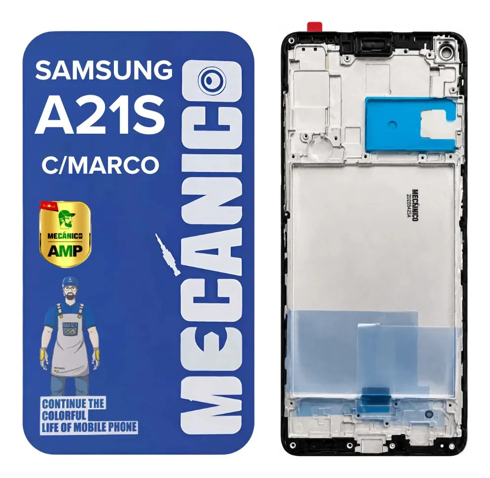 Modulo Compatible Samsung A21s A217 Con Marco Incell Mecanico Pantalla Tactil Vidrio Frontal Repuesto Cambio Reparacion Flex Conector Celular Telefono Touch Screen Premium Calidad Hd Tecnico Display