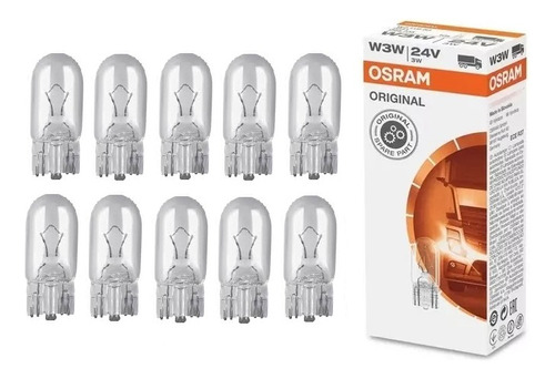 Kit X10 Lamparas Tablero De Camión W3w 24v 3w W21x95d Osram