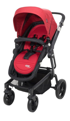 Coche Bebe Convertible 4 En 1 Con Huevito + Base + Moises Color Rojo con Negro Color del chasis Negro