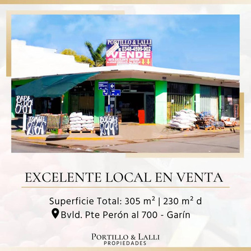  Excelente Propiedad Comercial, (en Esquina ) En Centro De Garin, Bs As   Propiedad 100 % Comercial,  