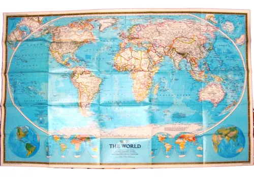 comprar Mapa Nat Geo Planisferio 1988 Mundo World Univer Con Revista
